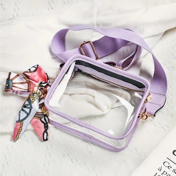 Transparent Crossbody Bag - Pink or Purple, NEW! - Picture 3 of 5